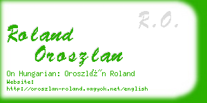 roland oroszlan business card